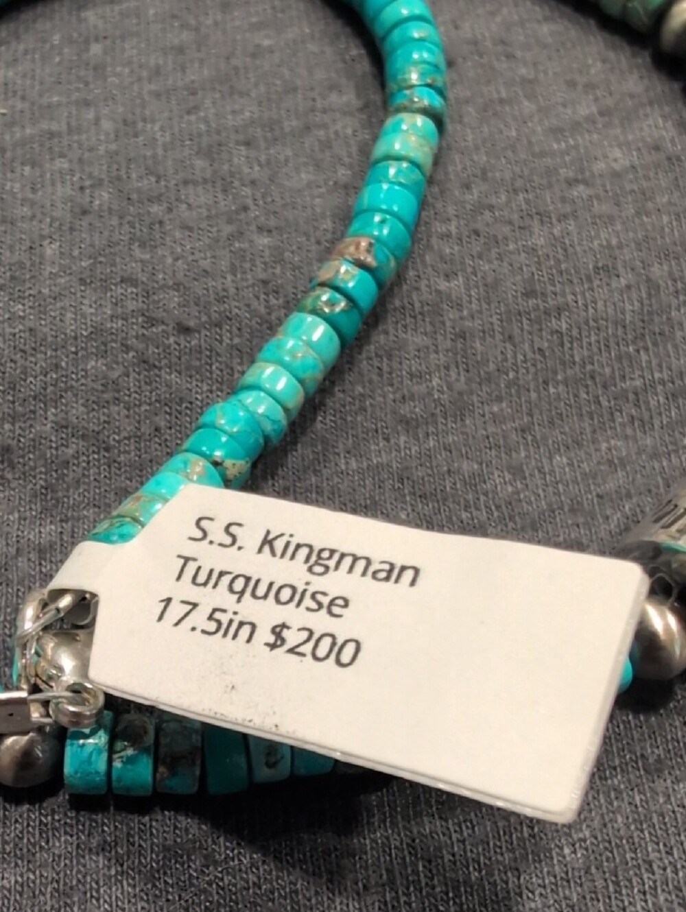 Handmade Navajo Turquoise Bead Necklace by Miranda Thompson - Picture 3 of 3